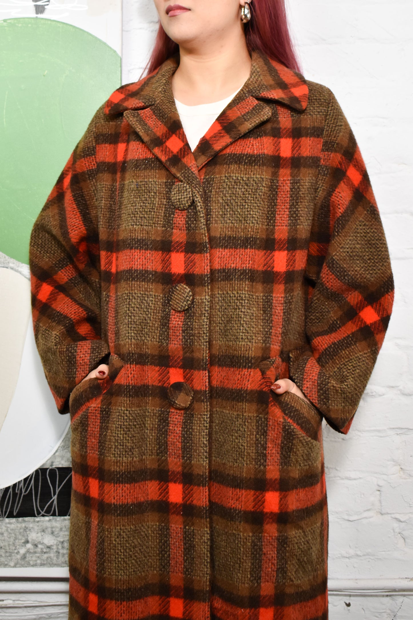 Vintage 1960's "Schuster" Wool Plaid Coat