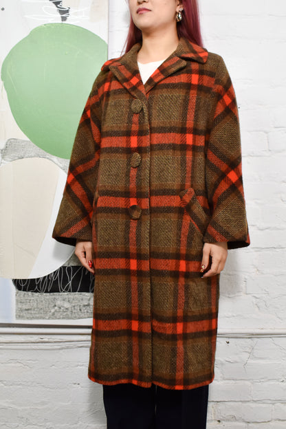 Vintage 1960's "Schuster" Wool Plaid Coat