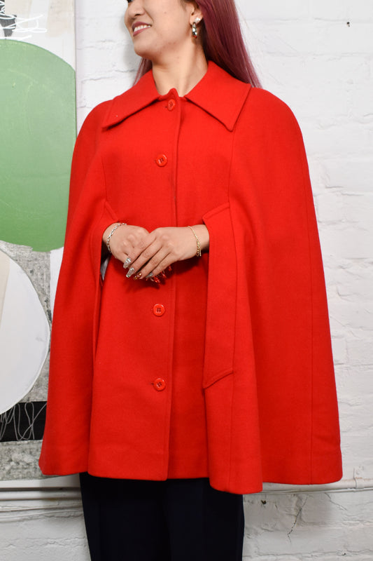 Vintage 1970's "Pendleton" Red Wool Cape