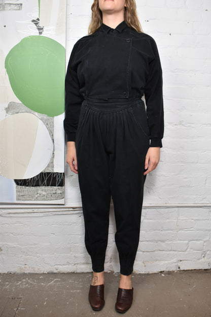 Vintage 80's/90's Black Cotton Jumpsuit