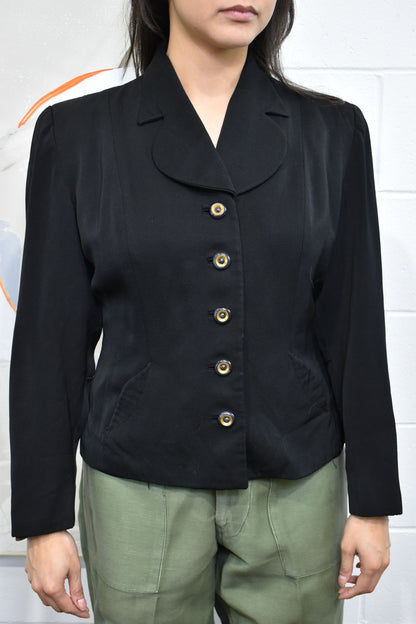 Vintage 40's/50's "Pickmoor" Black Blazer Jacket