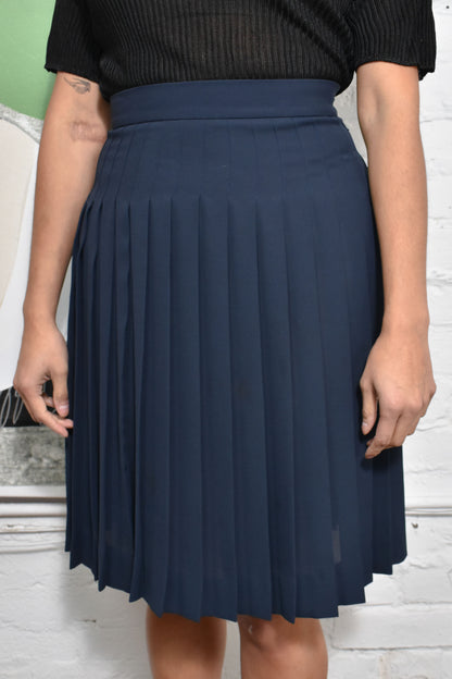 Vintage 90's Navy Pleated Skirt