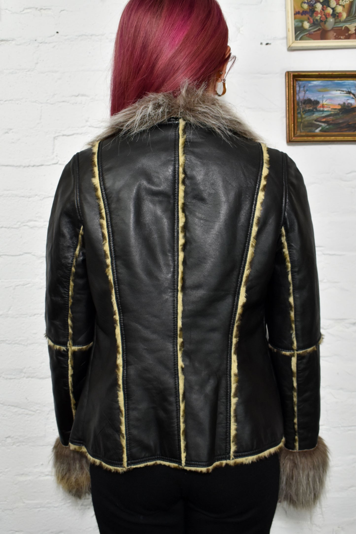 Y2K INC International Concepts Leather Faux Fur Jacket