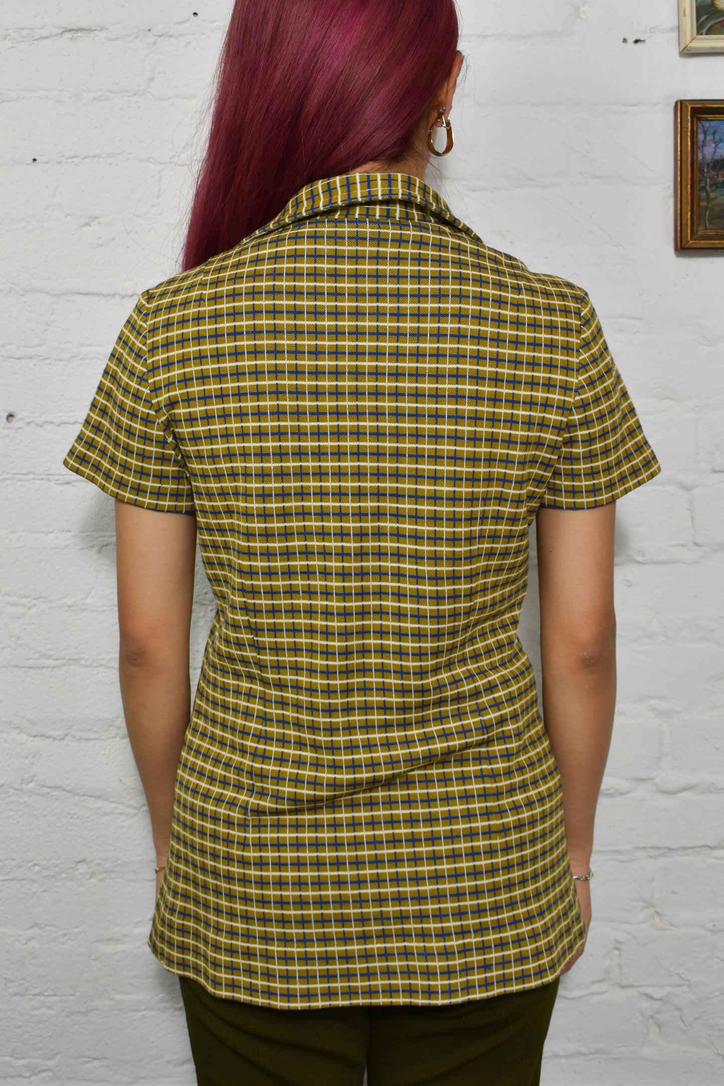 Vintage 1970's Checkered Tunic Top