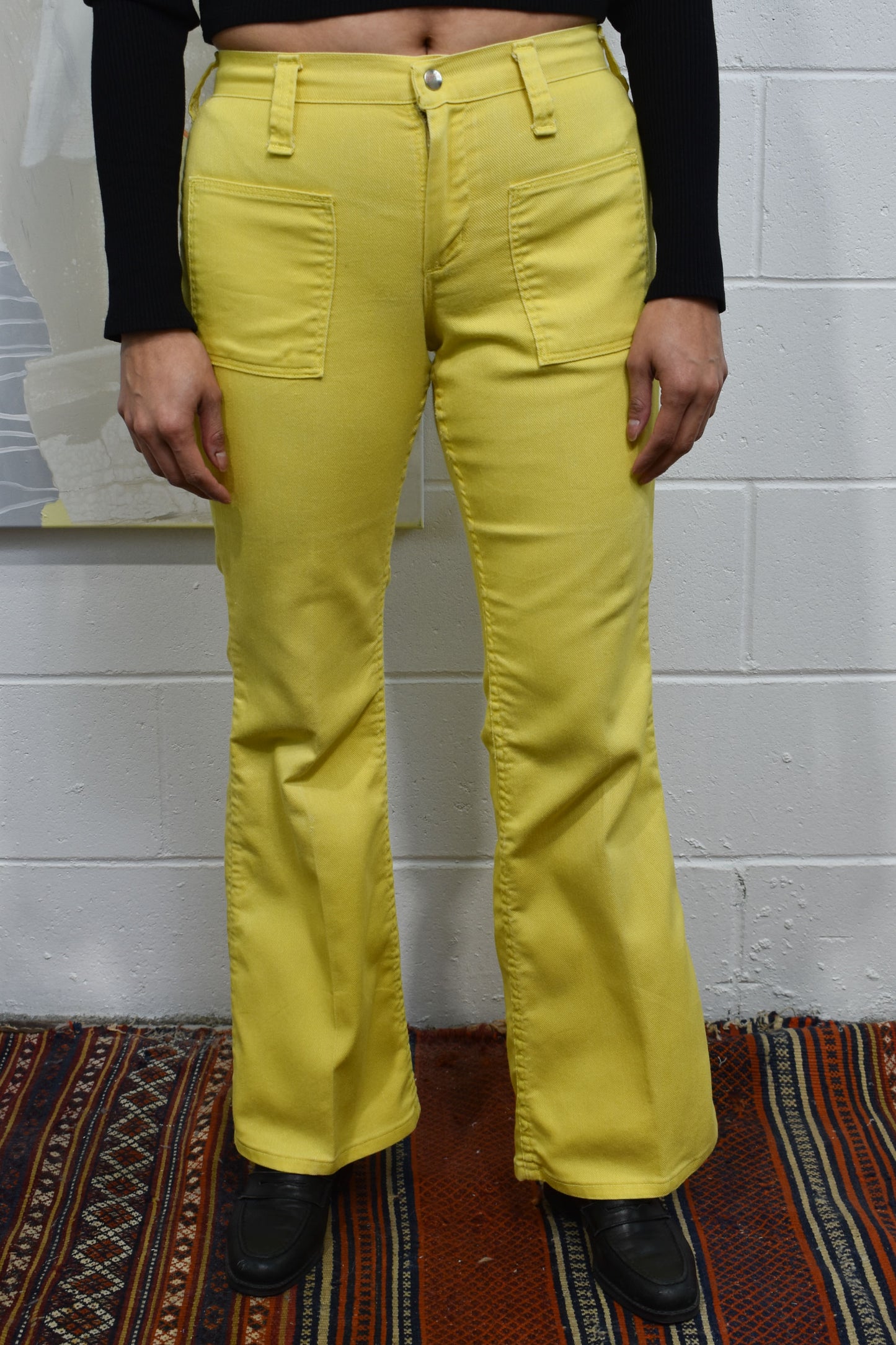 Vintage 1960's "Wrangler" Juniors Yellow Flared Jeans