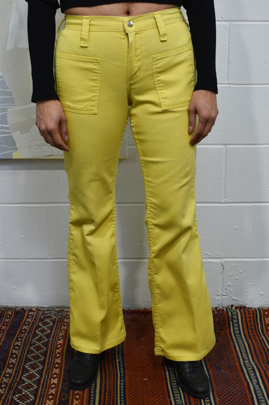 Vintage 1960's "Wrangler" Juniors Yellow Flared Jeans