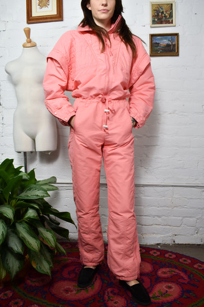 Vintage "Serac" Baby Pink Ski Snow Suit