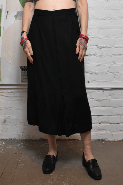 Vintage 1950s "British Walke" Black Long Skirt