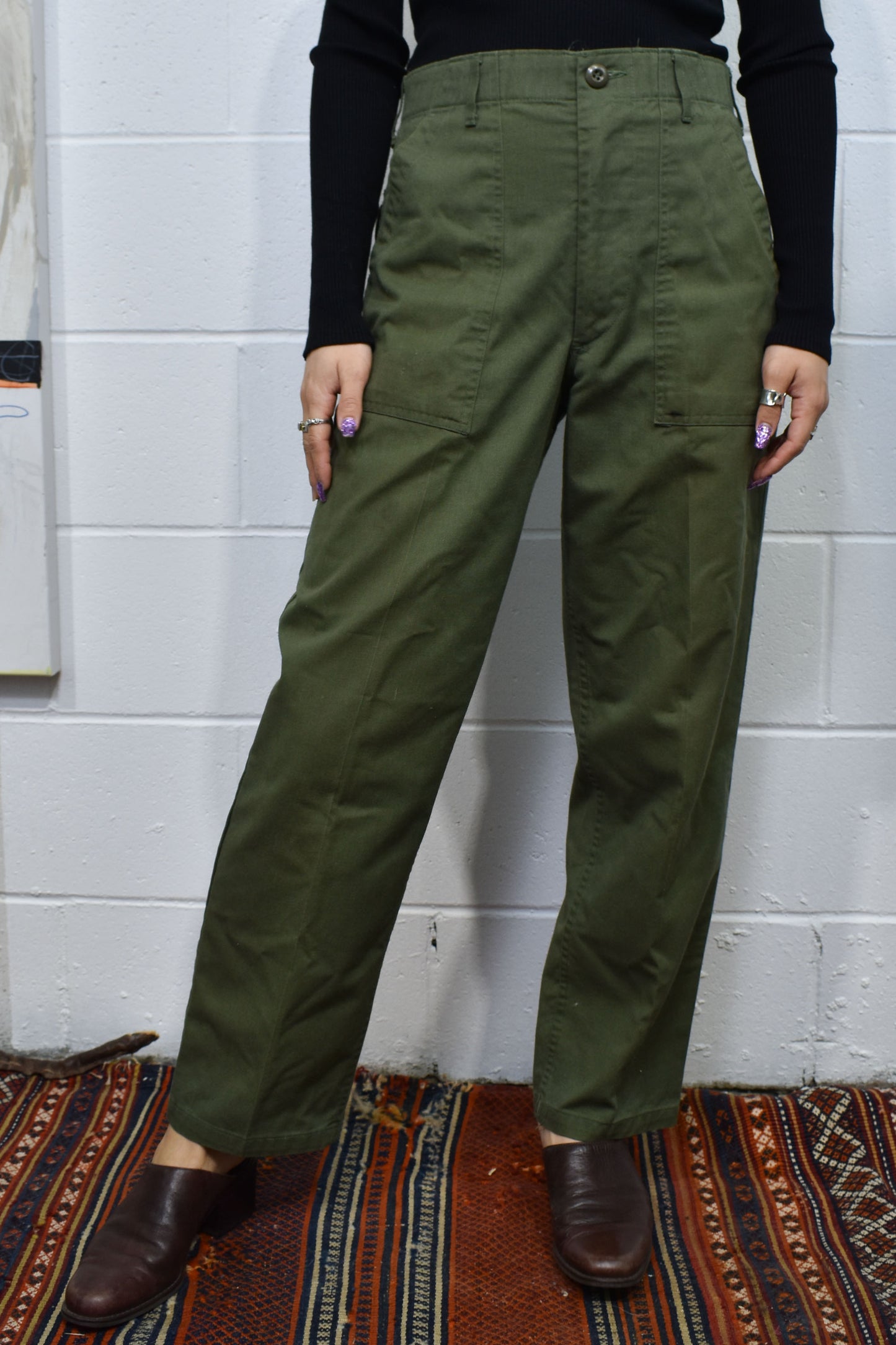 Vintage 1980s Olive Green Army Trousers