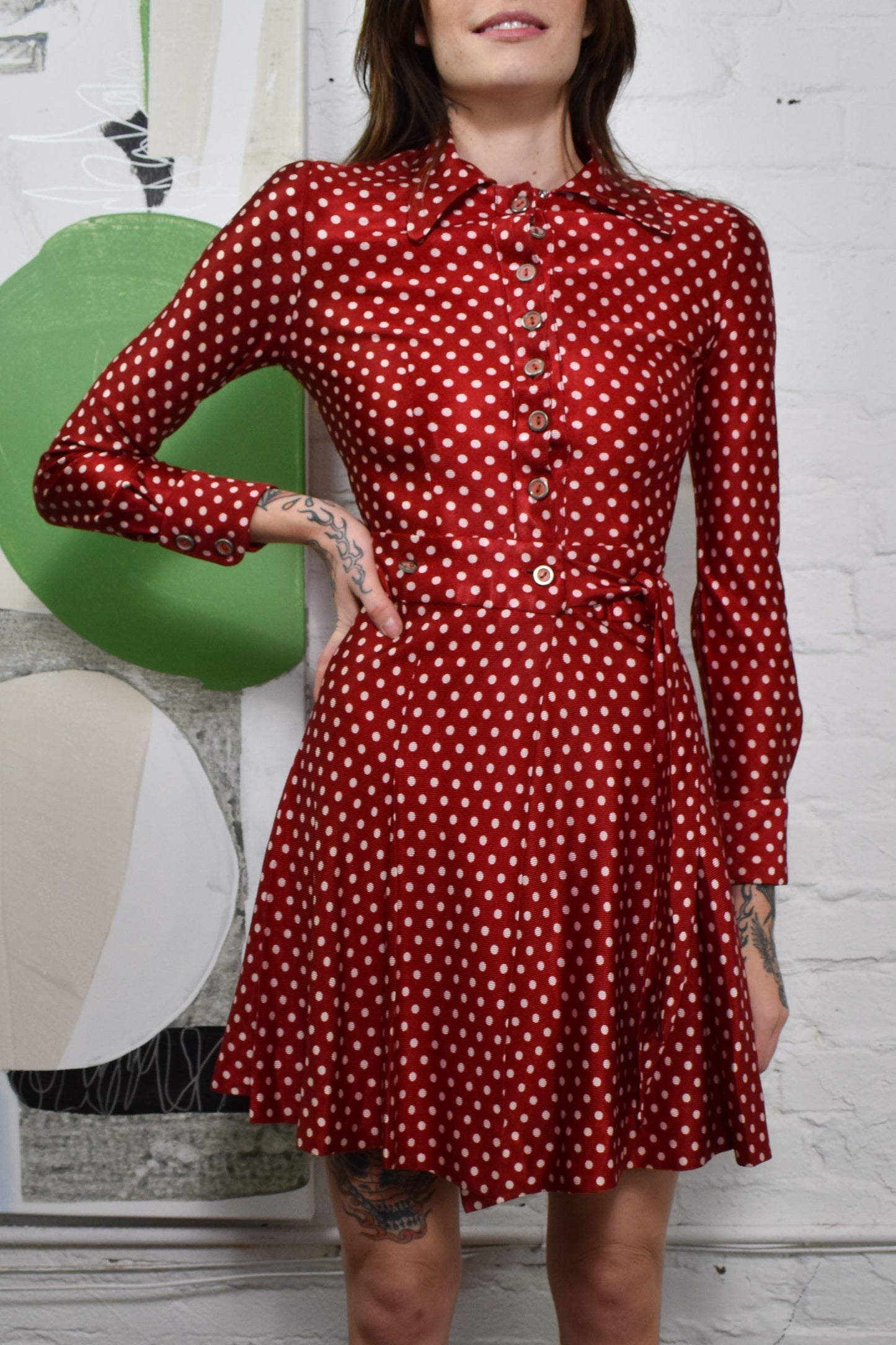 Vintage 1960's "Algo-Ettes" Polka Dot Mini Wrap Dress