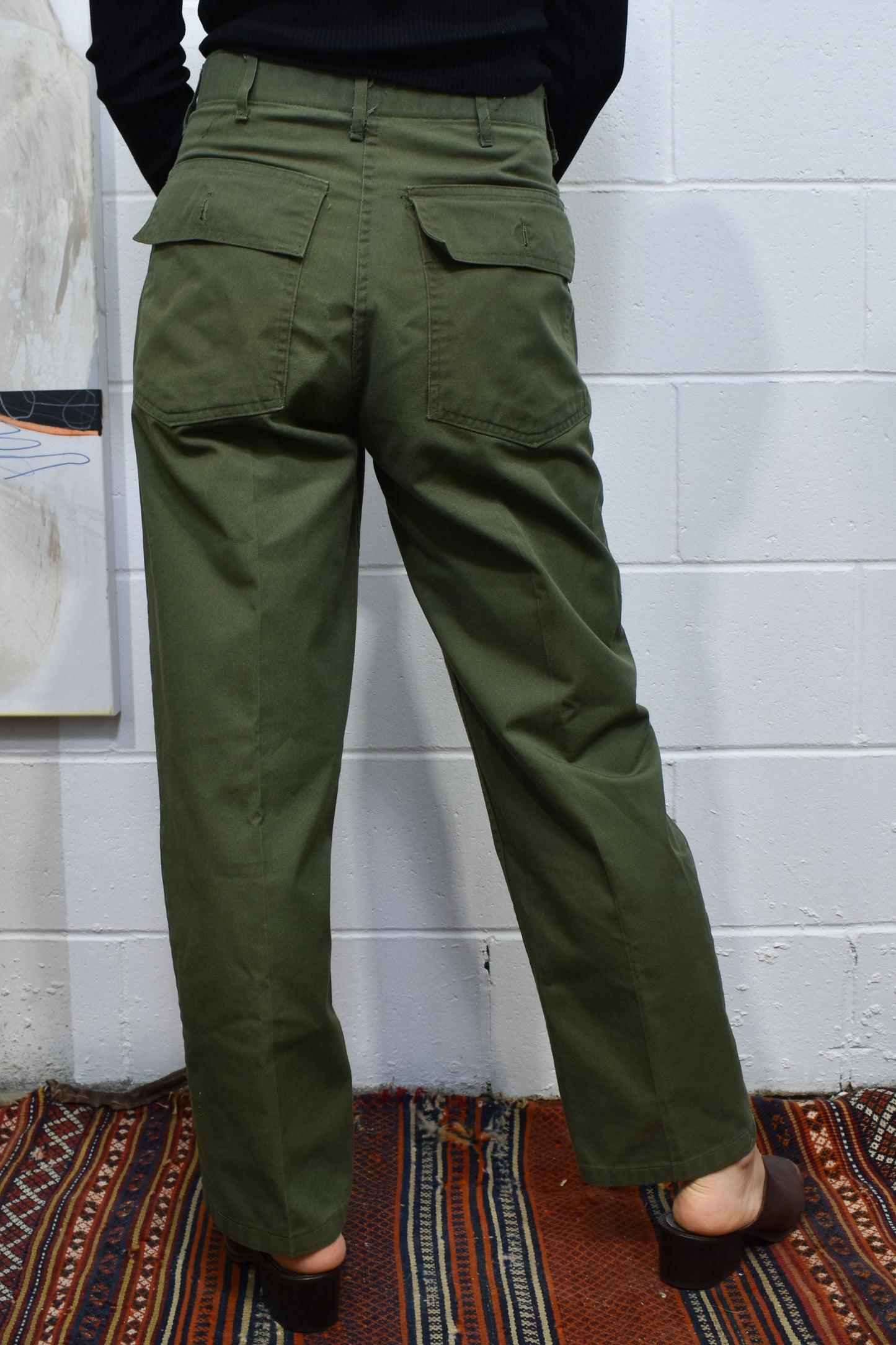 Vintage 1980s Olive Green Army Trousers