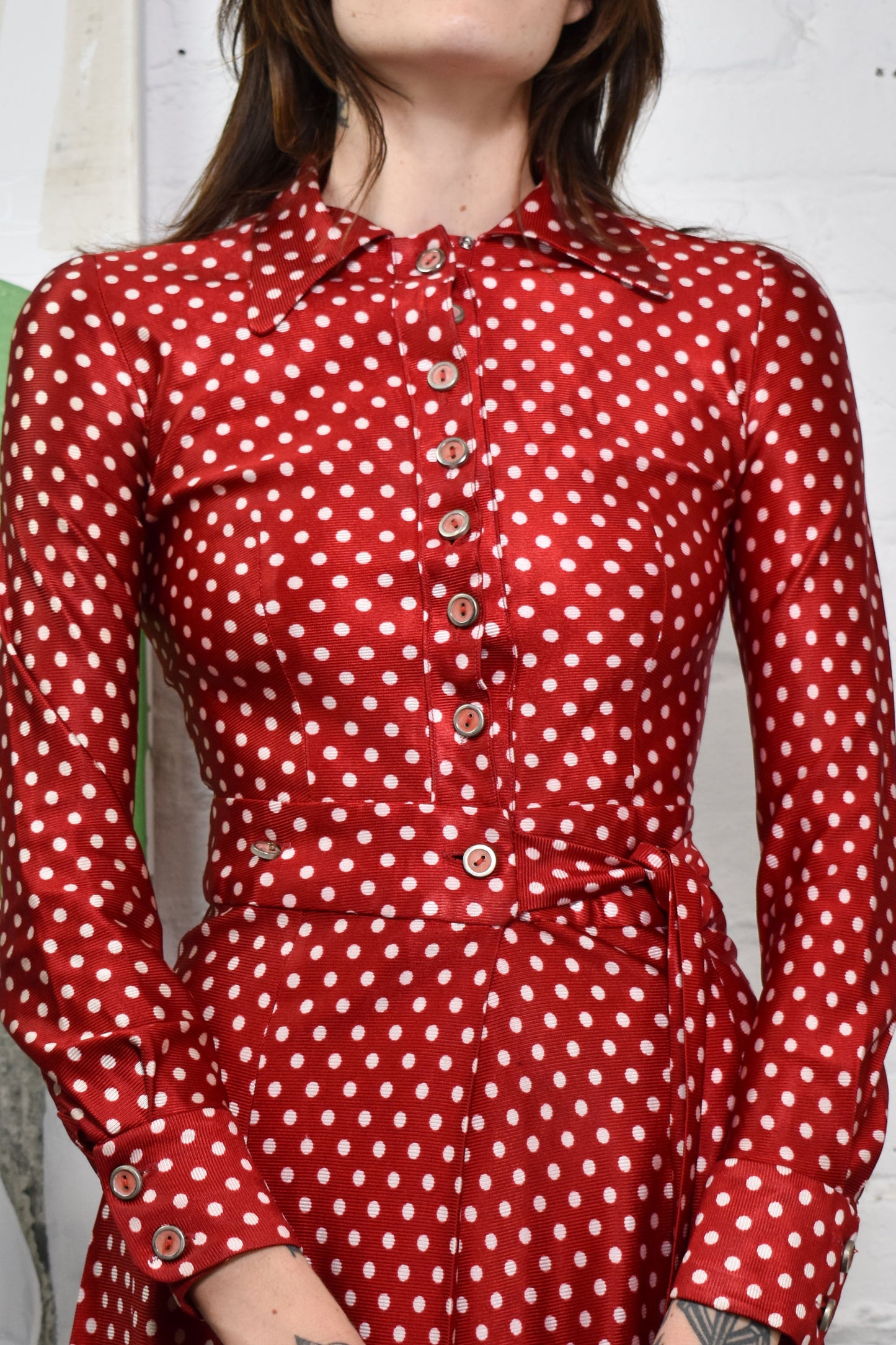 Vintage 1960's "Algo-Ettes" Polka Dot Mini Wrap Dress
