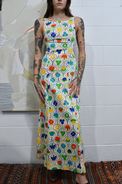 Vintage 1960's "Lanz Original" Floral Maxi Dress