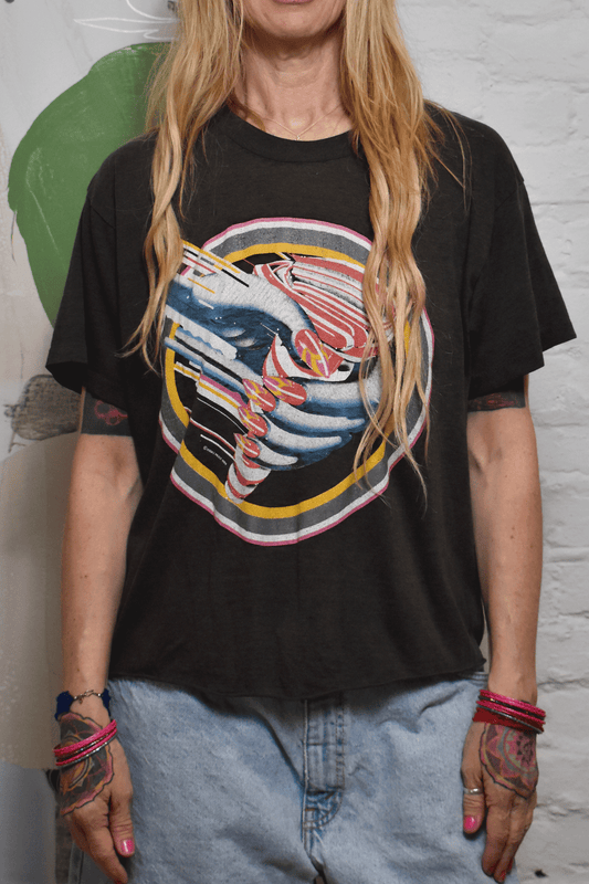 Vintage 1986 Judas Priest Turbo Fuel For Life Tour T-Shirt.