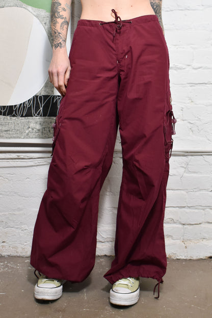 Vintage Y2K "Buggirl" Maroon Rave Pants