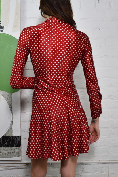 Vintage 1960's "Algo-Ettes" Polka Dot Mini Wrap Dress