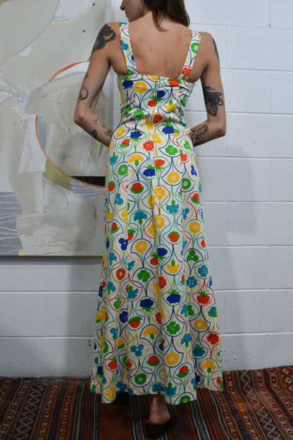 Vintage 1960's "Lanz Original" Floral Maxi Dress