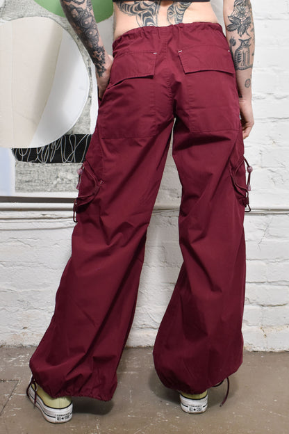 Vintage Y2K "Buggirl" Maroon Rave Pants