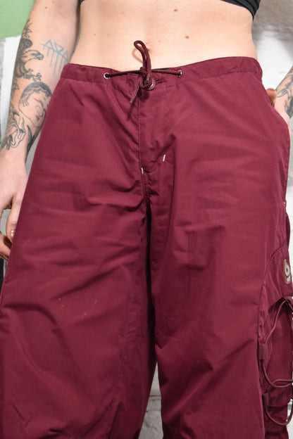 Vintage Y2K "Buggirl" Maroon Rave Pants