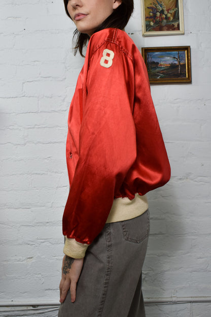 Vintage 40s/50s "Gold Smith" Red Satin Bomber Jacket