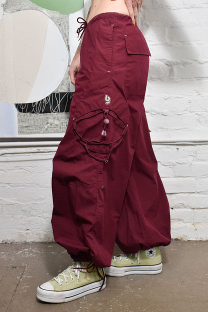 Vintage Y2K "Buggirl" Maroon Rave Pants