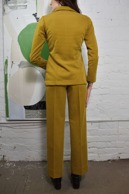 Vintage 1960's Mustard Two Piece Pant Suit