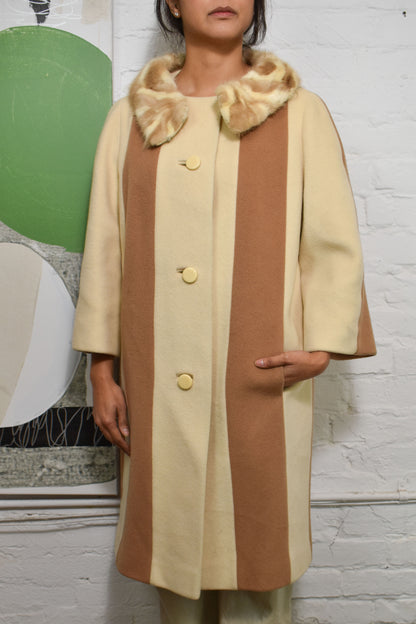 Vintage 1960's "Young Young Lilli Ann" Striped Wool Coat