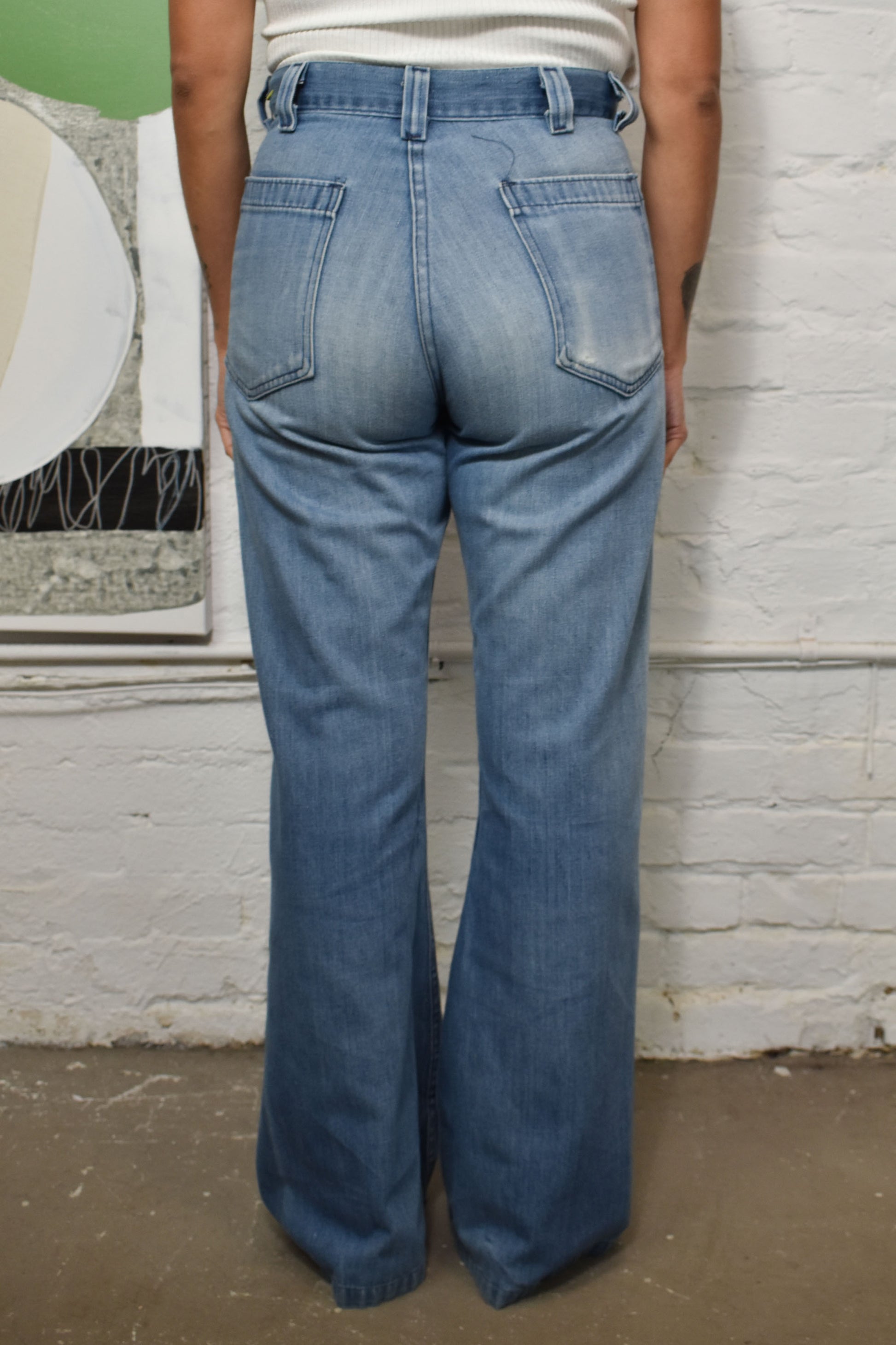 1970s pleated wide leg bell bottom jeans – Lost and Found Vintage