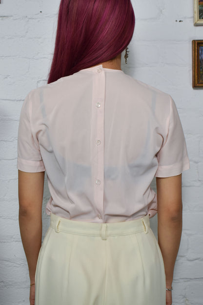 Vintage 50's Pink Nylon Blouse