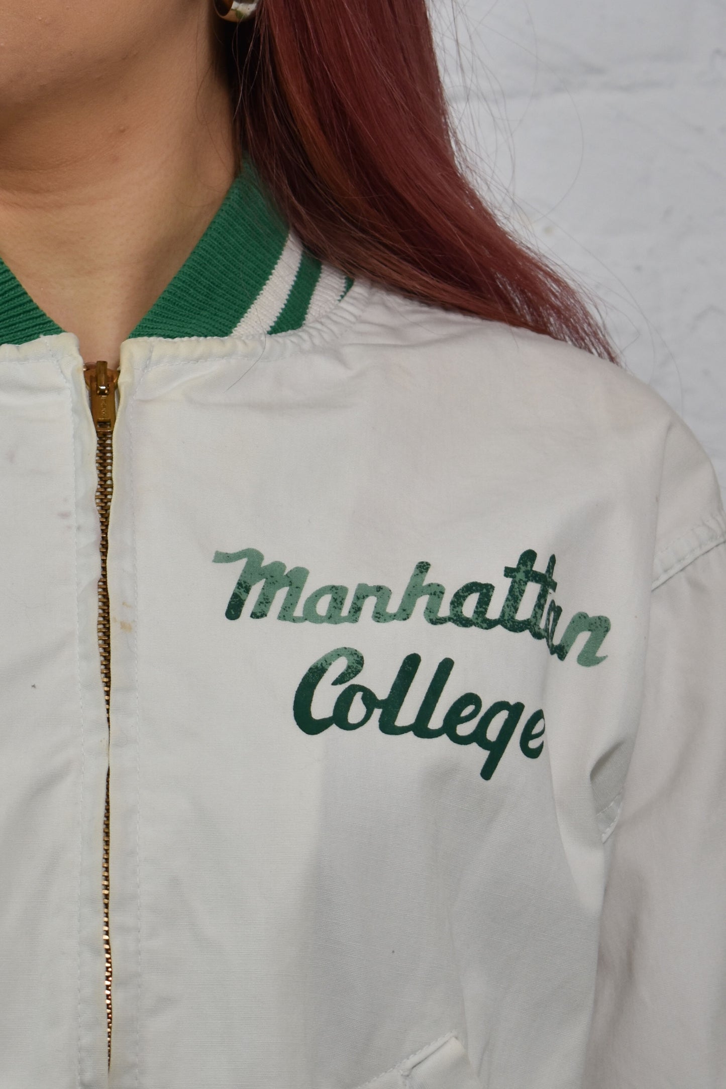 Vintage "Champion" Manhattan College Cotton Jacket