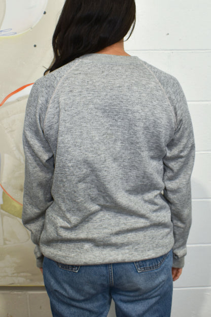 Vintage Soft Heather Grey Raglan Sweatshirt