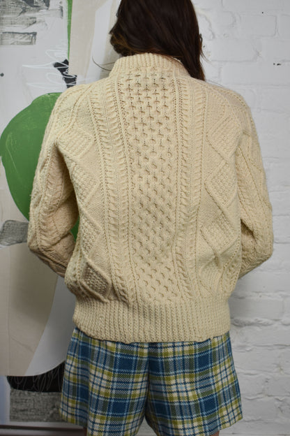 Vintage Wool Irish Cable Knit Sweater