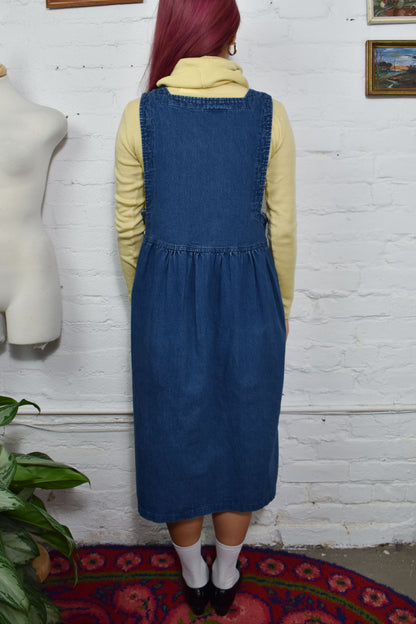 Vintage 90's "My Michelle" Denim Pinafore Dress