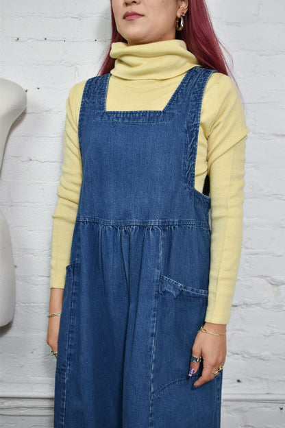 Vintage 90's "My Michelle" Denim Pinafore Dress