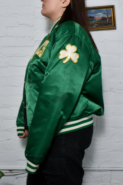 Vintage Boston Celtics Satin Green Bomber Jacket