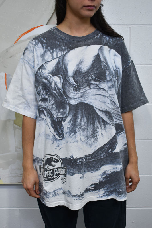 Vintage 1993 "Jurassic Park" Allover Print T-Shirt
