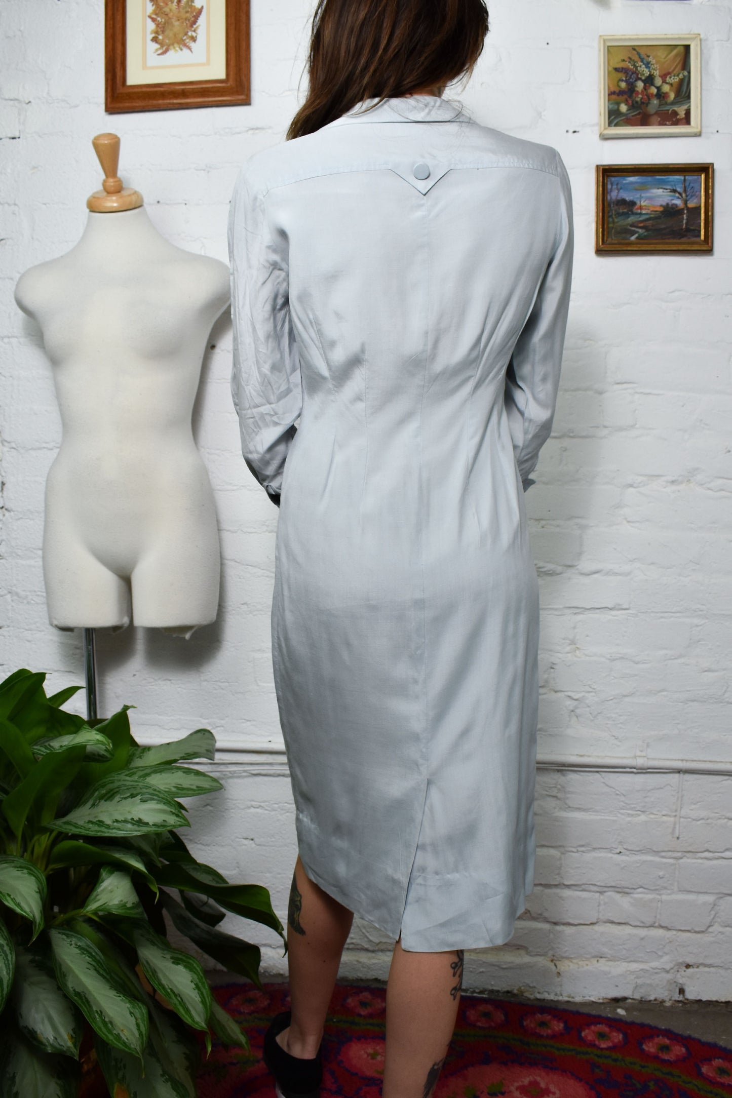 Vintage 1950's "Alfred Shaheen" Silk Wiggle Dress