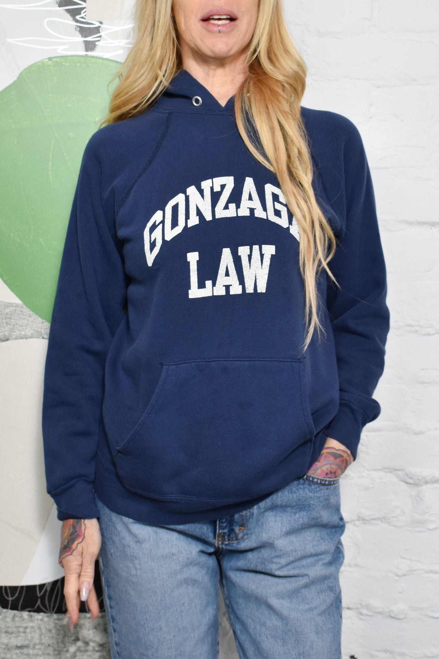 Vintage 1980's "Champion" Gonzaga Law Hooded Sweatshirt
