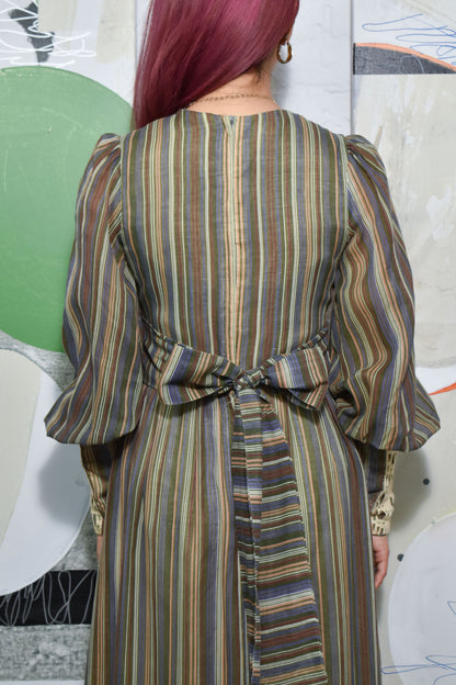 Vintage 1970's Striped "Gunne Sax" Maxi Dress