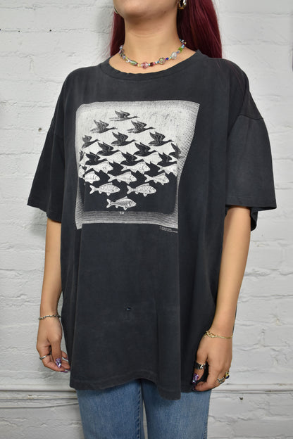 Vintage 80s M.C. Escher Sky & Water T-shirt