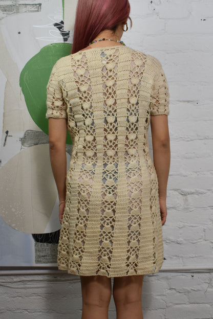 Vintage 1960's "Roncelli" Crochet Wool Dress