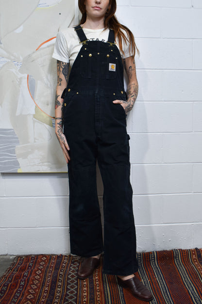 Vintage "Carhartt" Black Denim Workwear Overalls