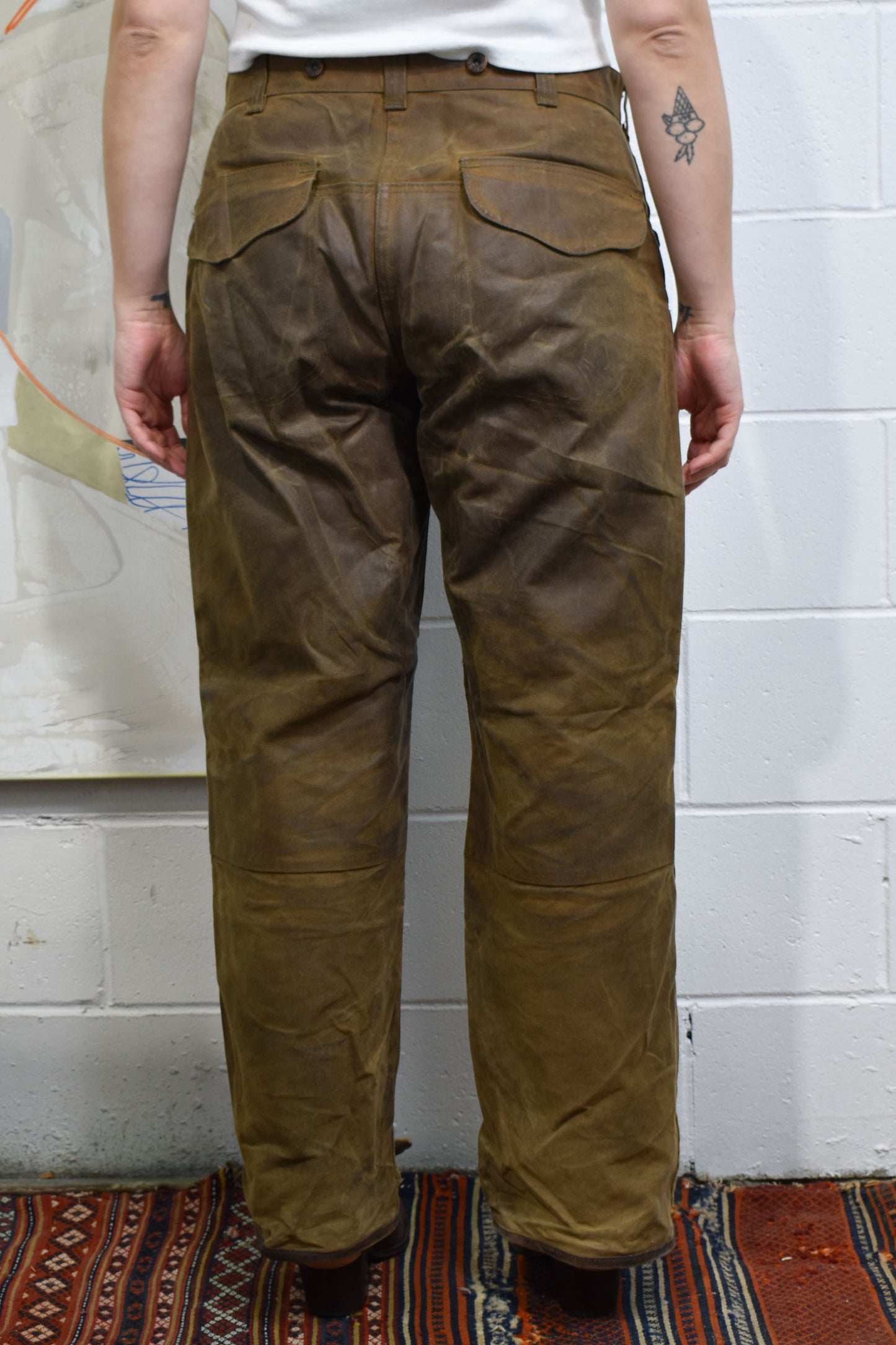 Vintage "Filson" Waxed Cotton Tin Cloth Outdoor Pants