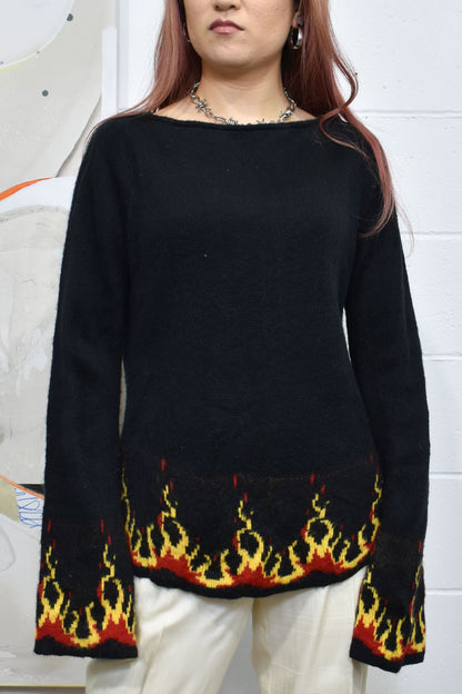 Vintage Y2K "Stationwagon" Flame Sweater