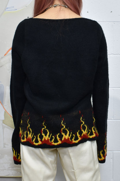 Vintage Y2K "Stationwagon" Flame Sweater