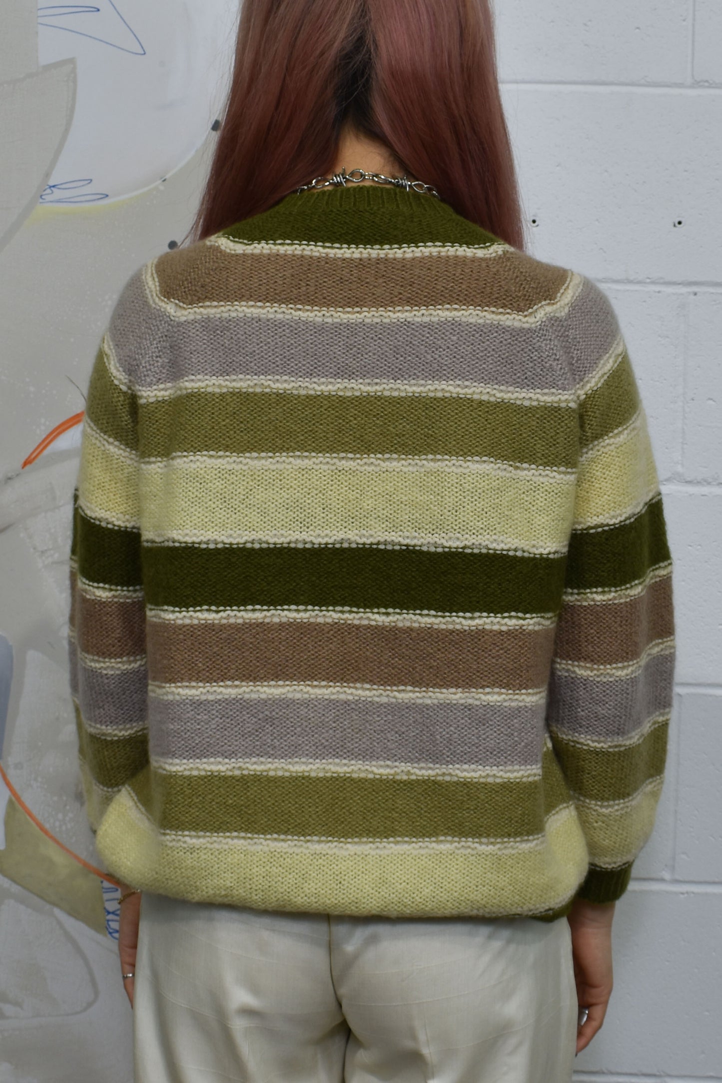 Vintage 60's "Selma Milano" Striped Mohair Cardigan Sweater