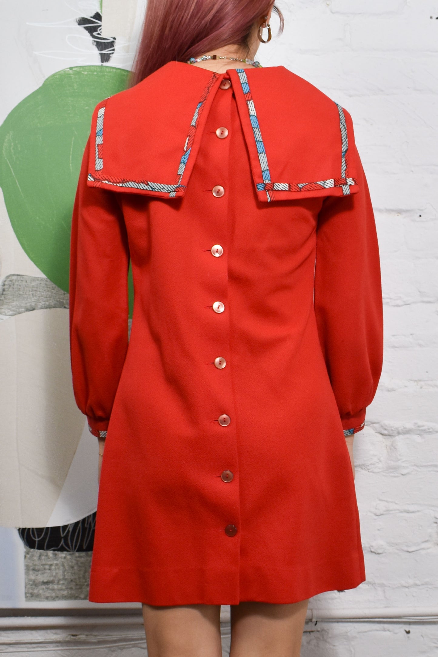 Vintage 60s "Teena Paige" Red Sailor Dress