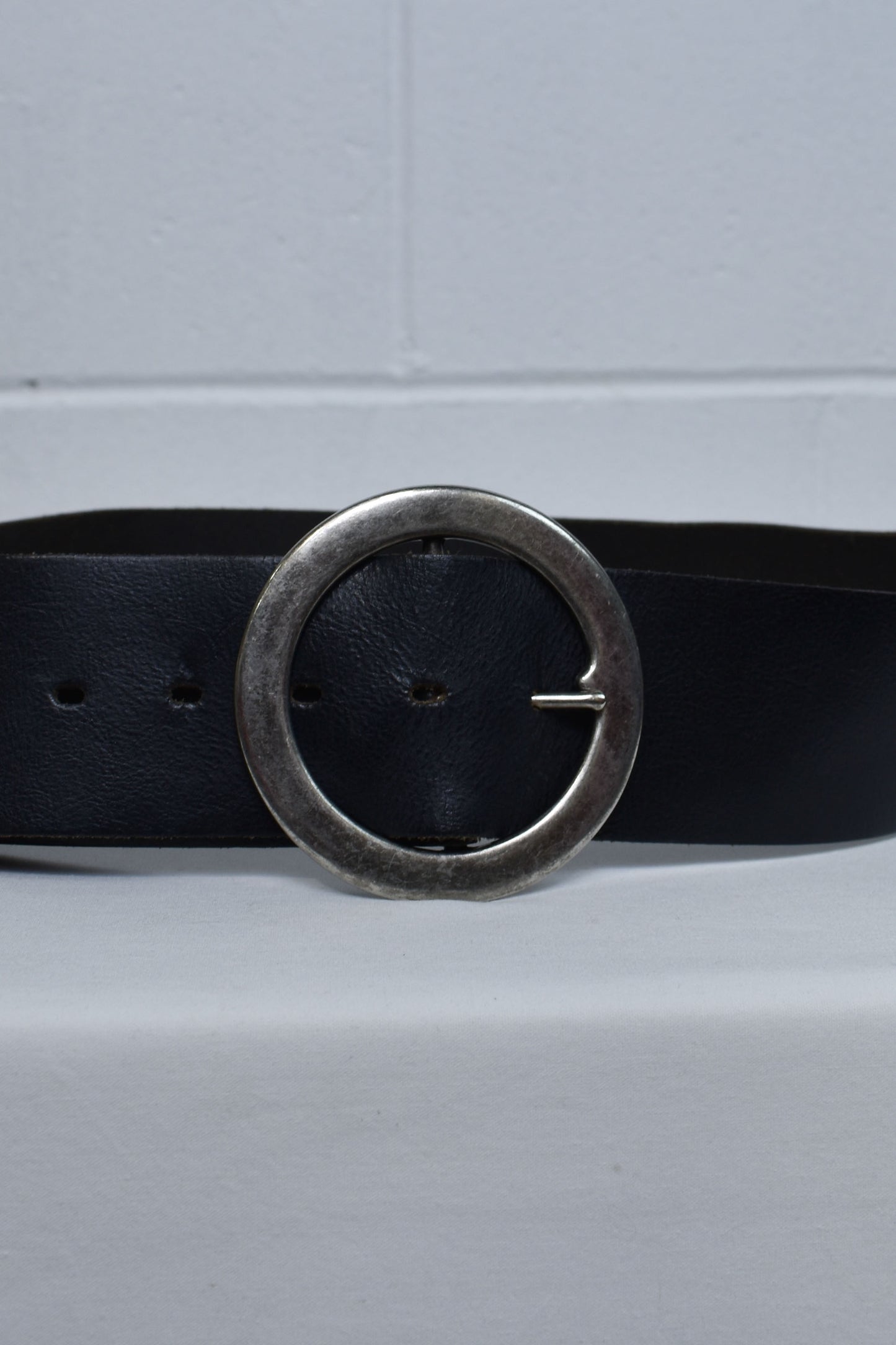 Vintage 90's "Jacob" Italian Leather Belt with Silver Buckle