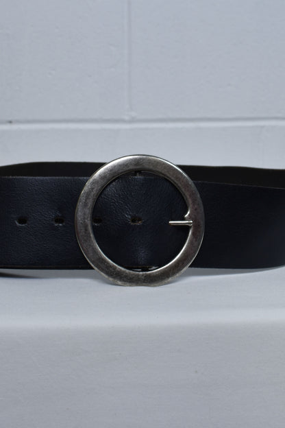 Vintage 90's "Jacob" Italian Leather Belt with Silver Buckle