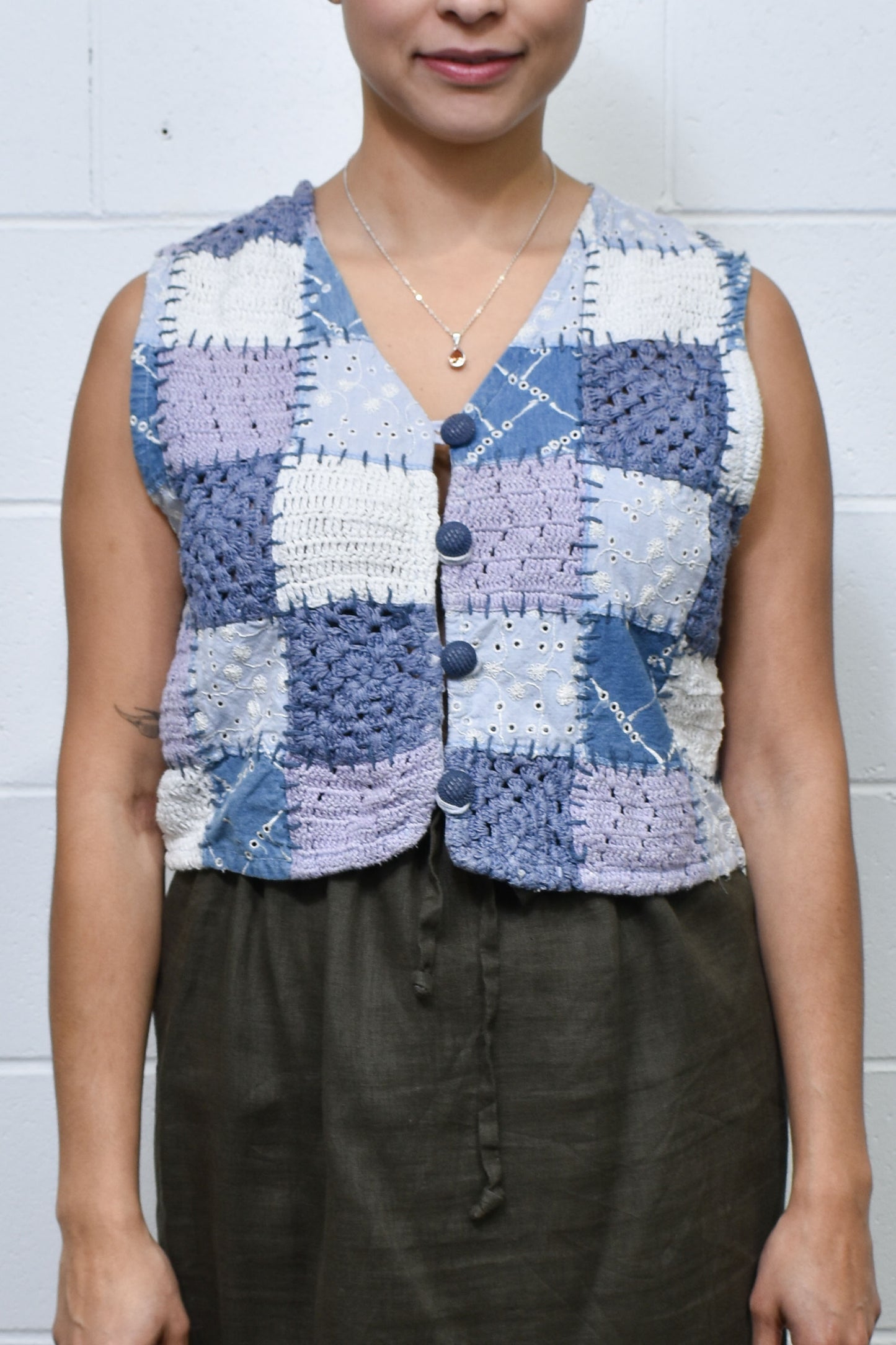 Vintage 90's Quilted Knit Vest Top